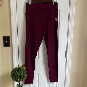 Women's LA Burgundy/Plum Athletic Coquette Leggings, NWOT
